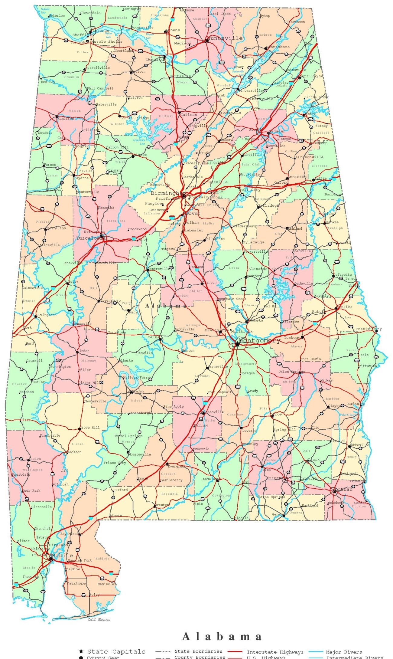Printable Alabama Map Free Printable Maps