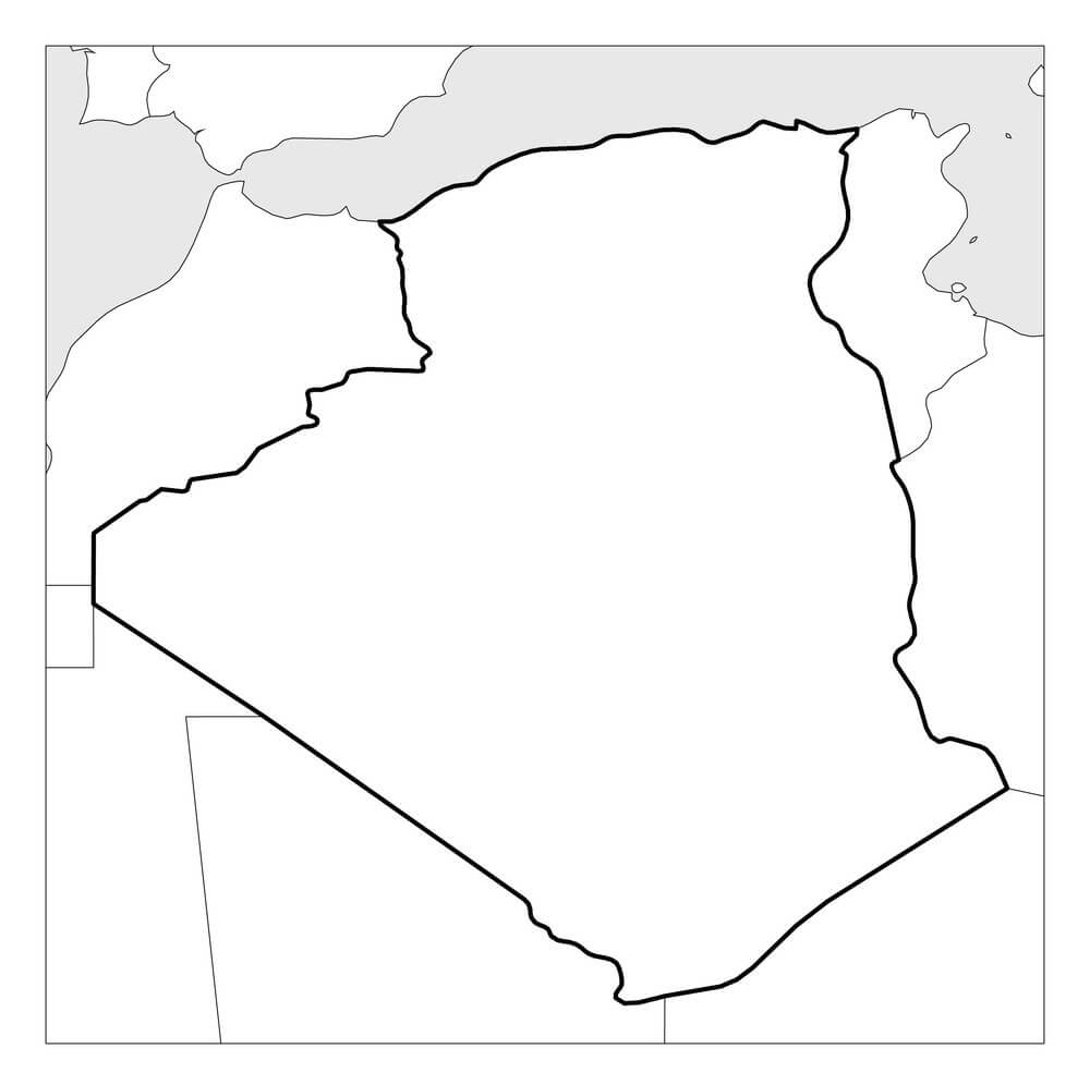 Printable Algeria Blank Map Free Download And Print For You 