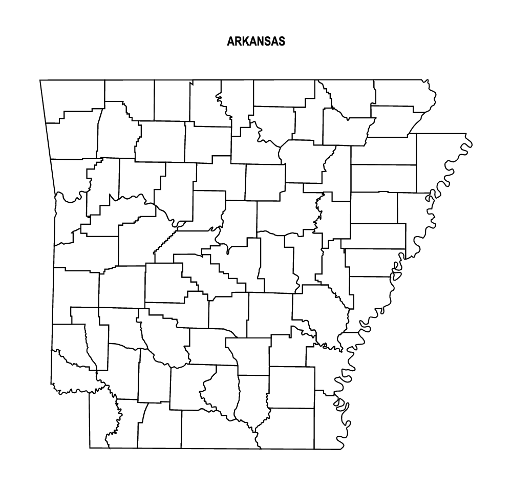 Printable Arkansas County Map