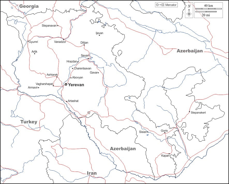 Printable Armenia Area Map Free Download And Print For You 