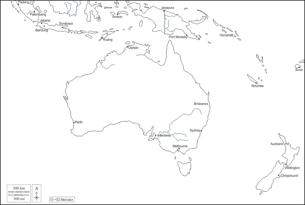 Printable Australia And Oceania Map Free Download And Print For You 