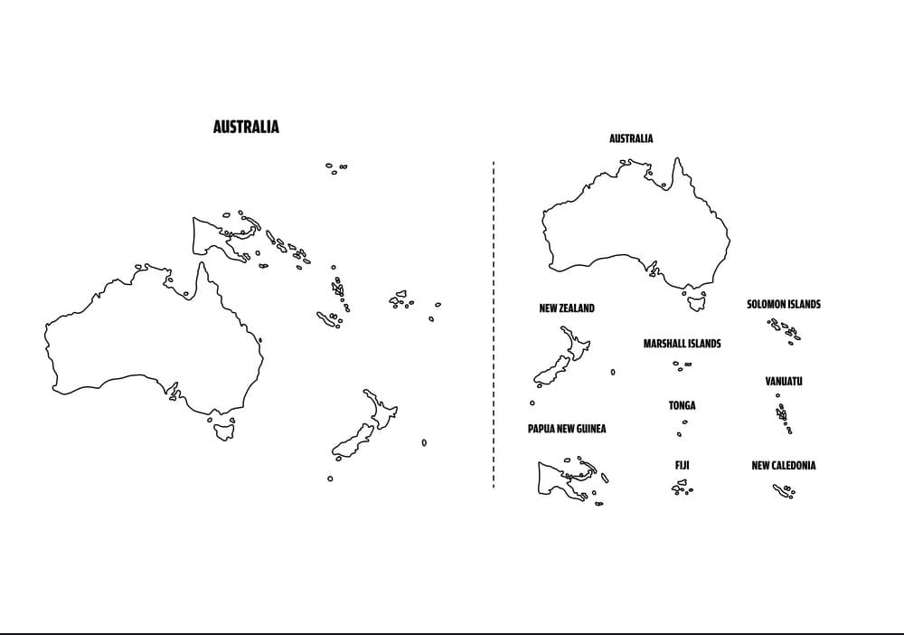 Printable Australia Countries Map Free Download And Print For You 