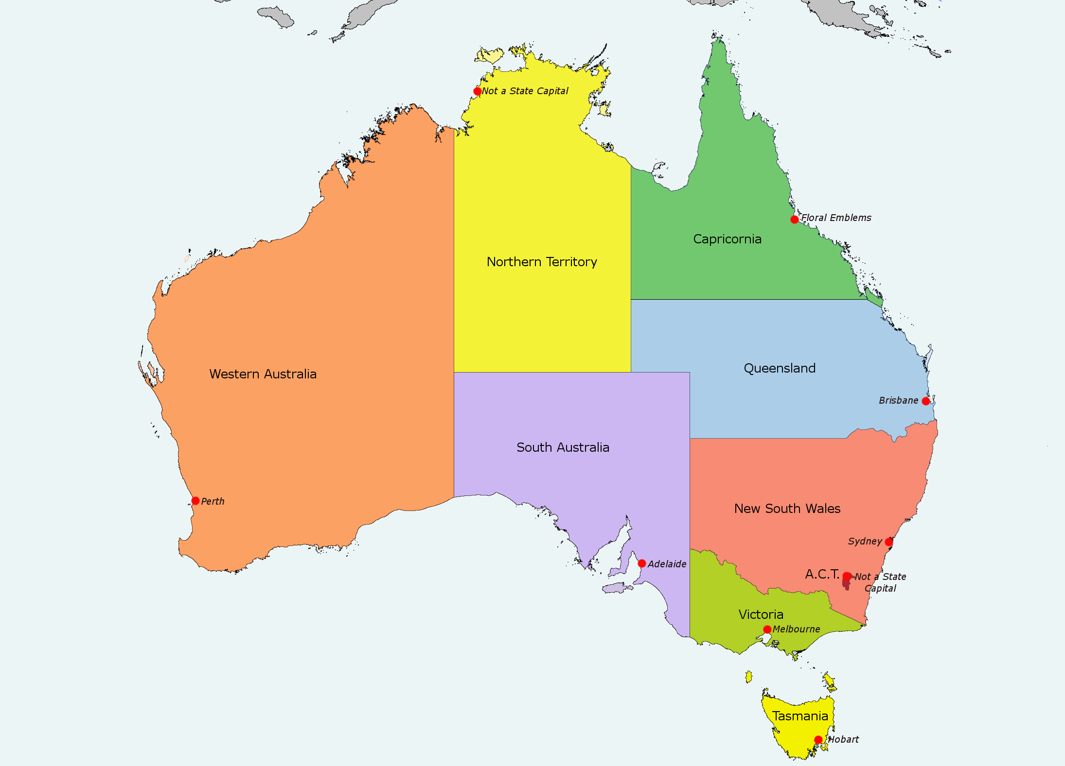Printable Australian Map