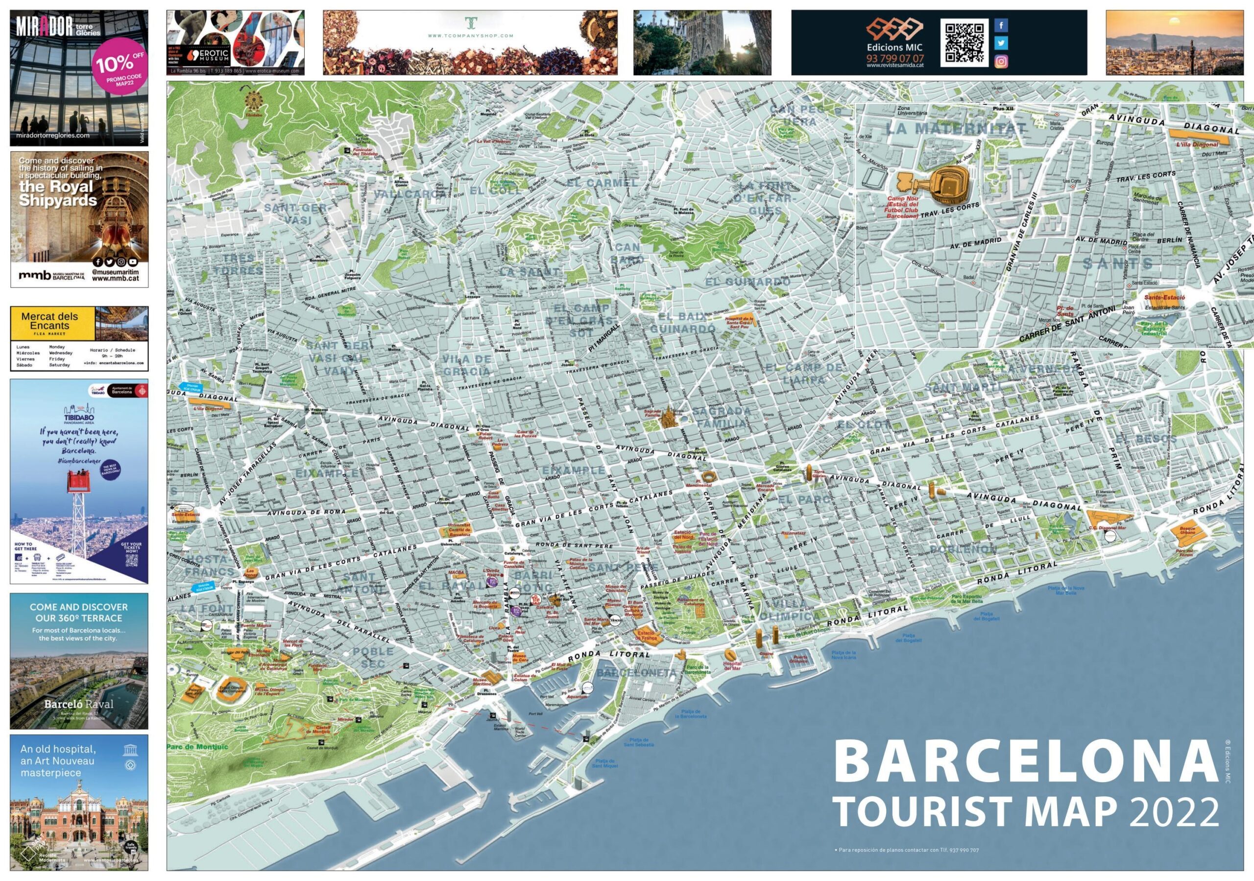 Printable Barcelona Tourist Map