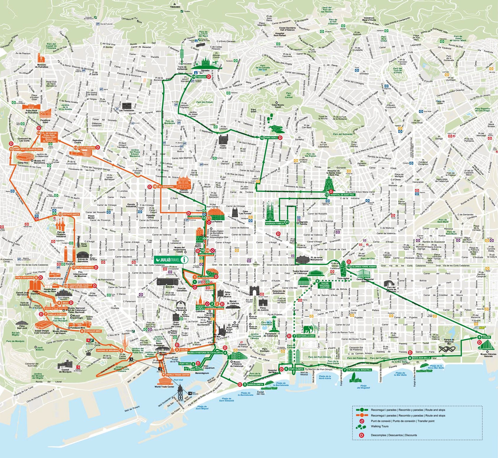 Printable Barcelona Tourist Map