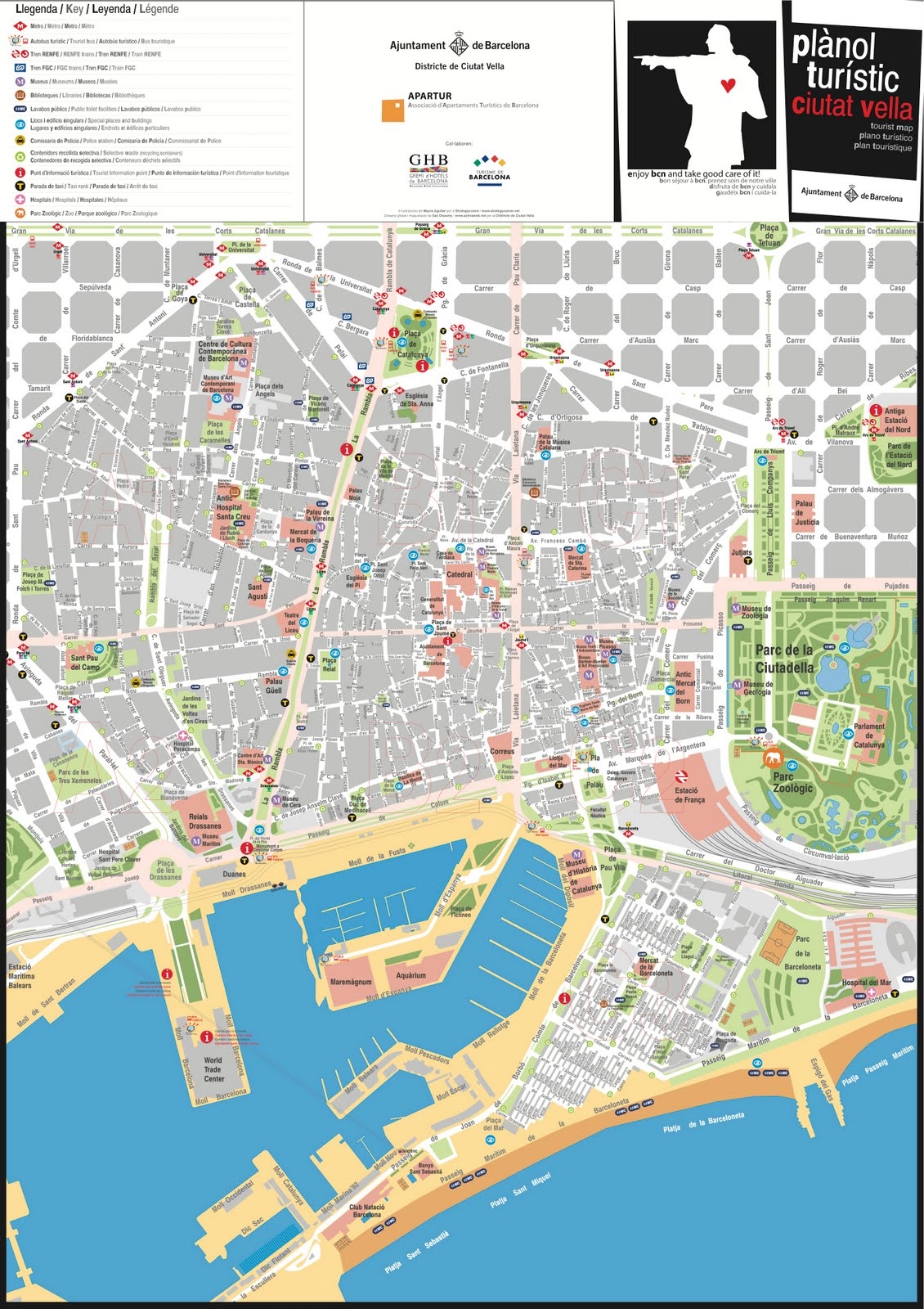 Printable Barcelona Tourist Map