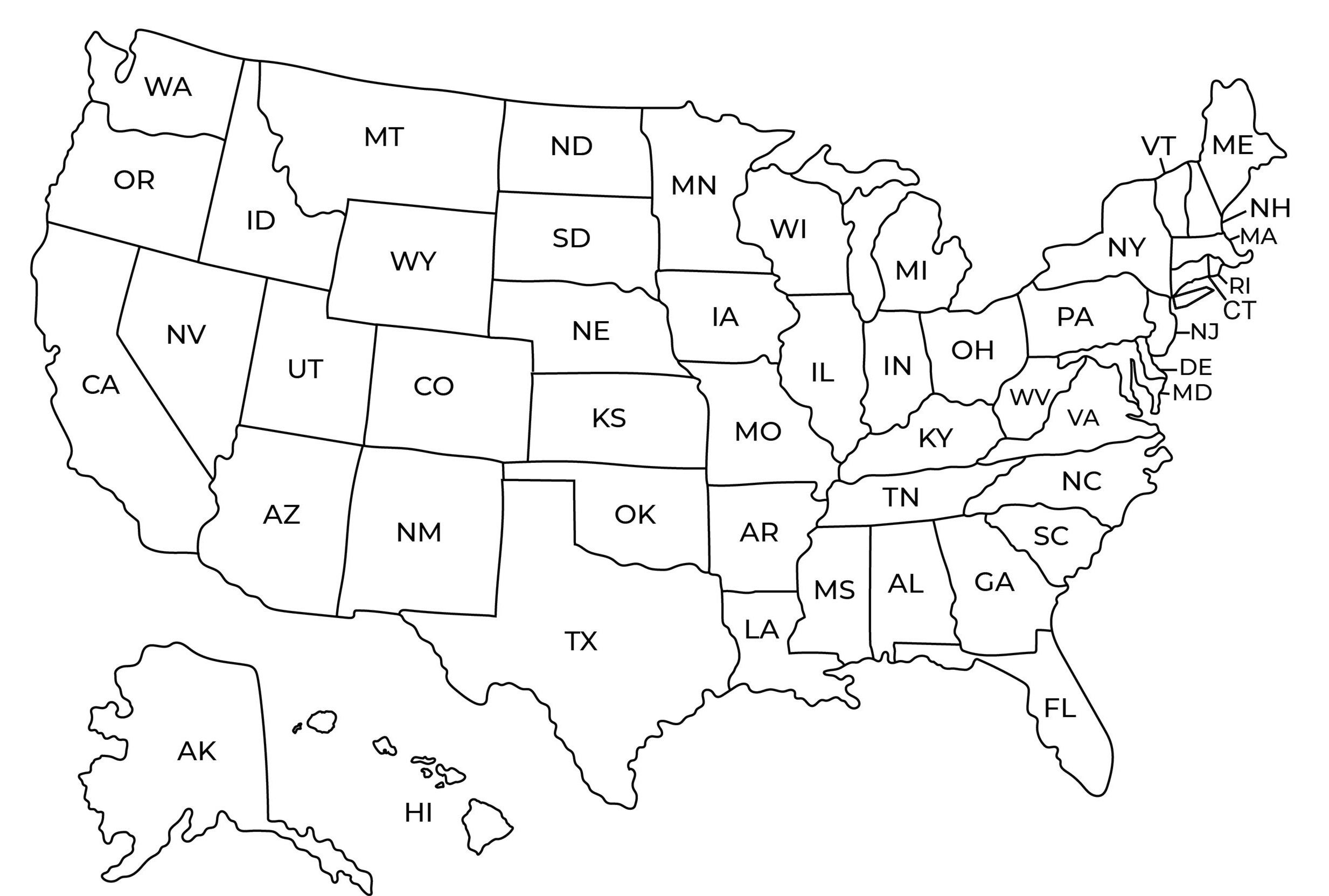 Printable Black And White Us Map Jenny Blog