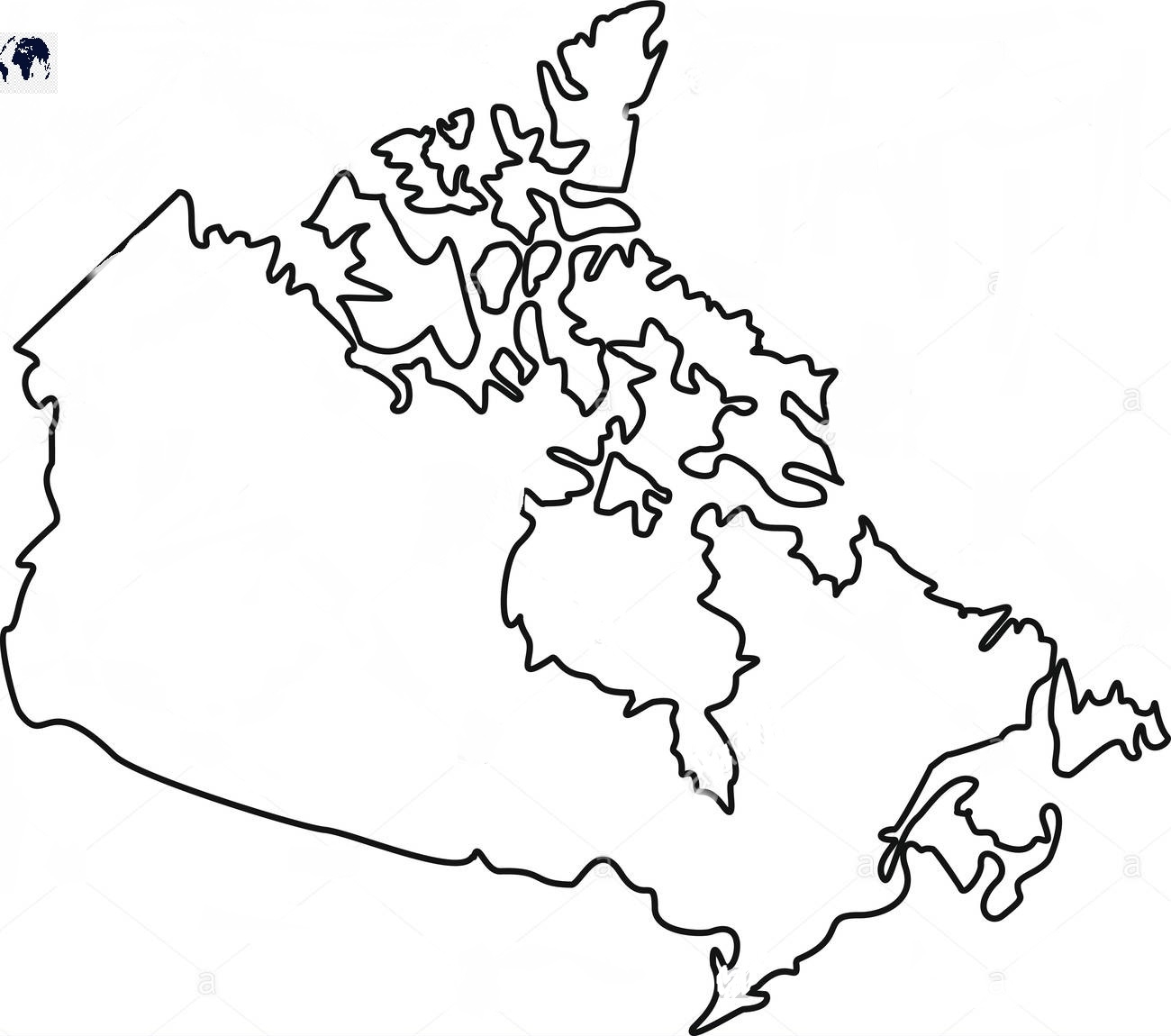 Printable Blank Canada Map