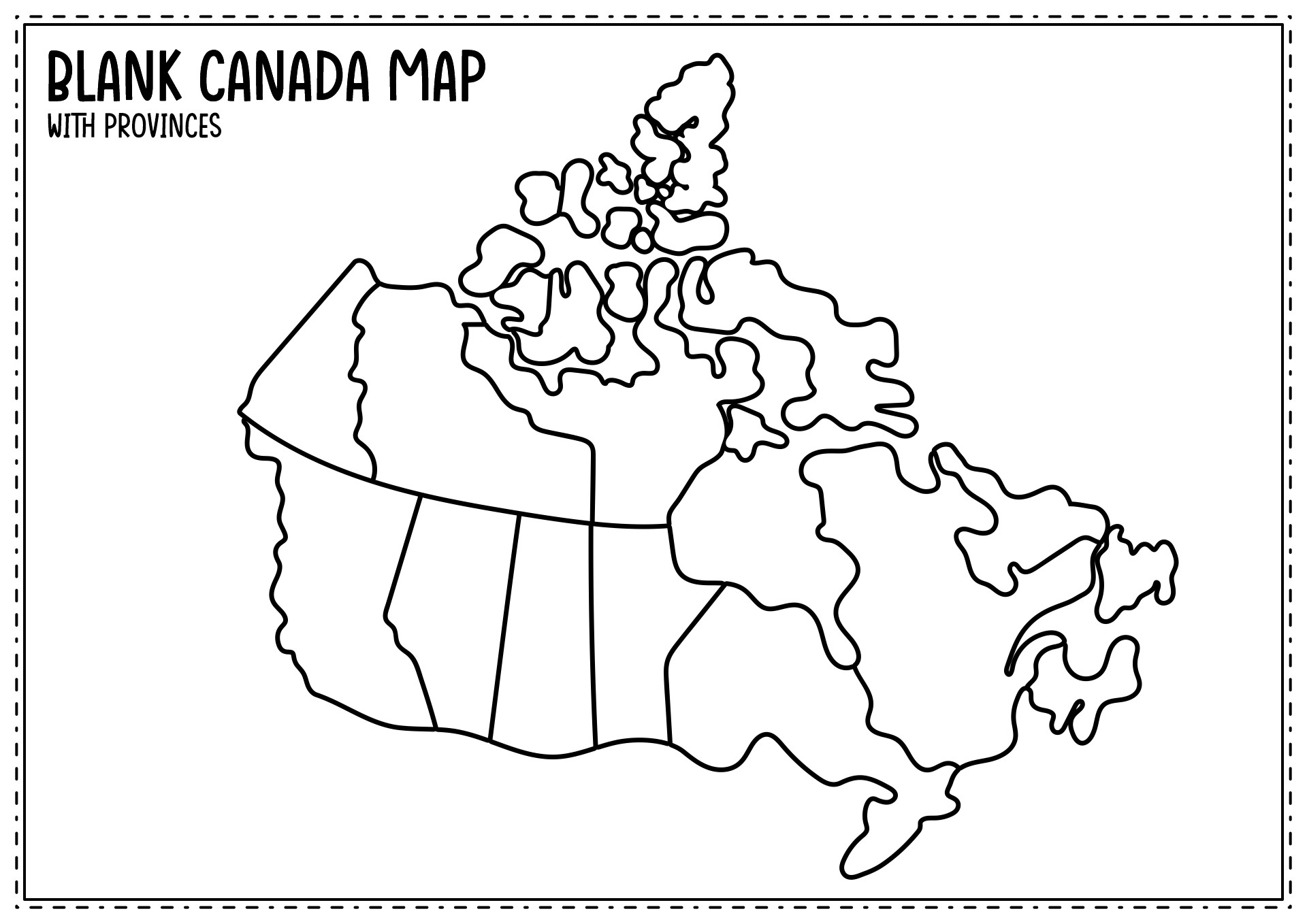 Printable Blank Canada Map