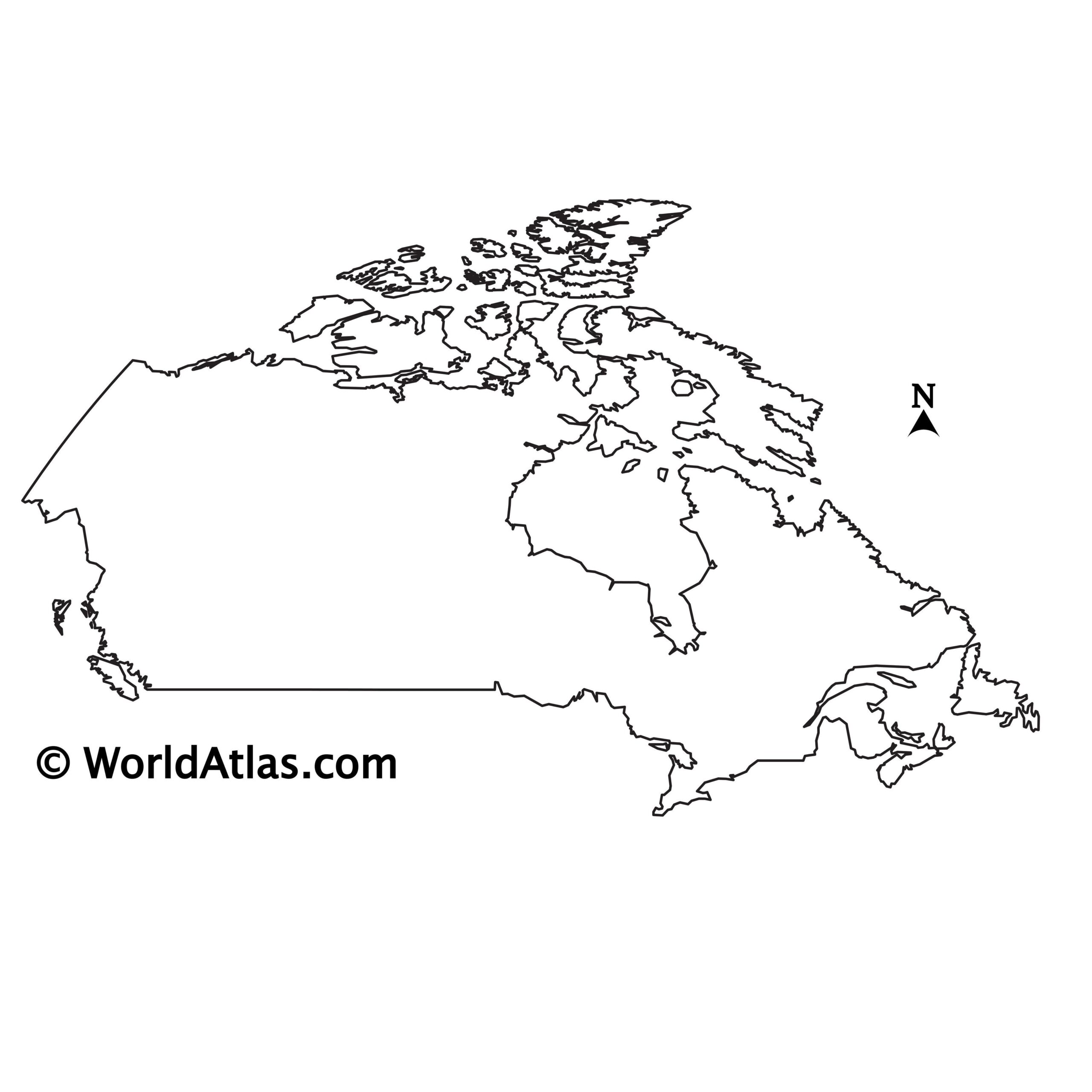 Printable Blank Canada Map