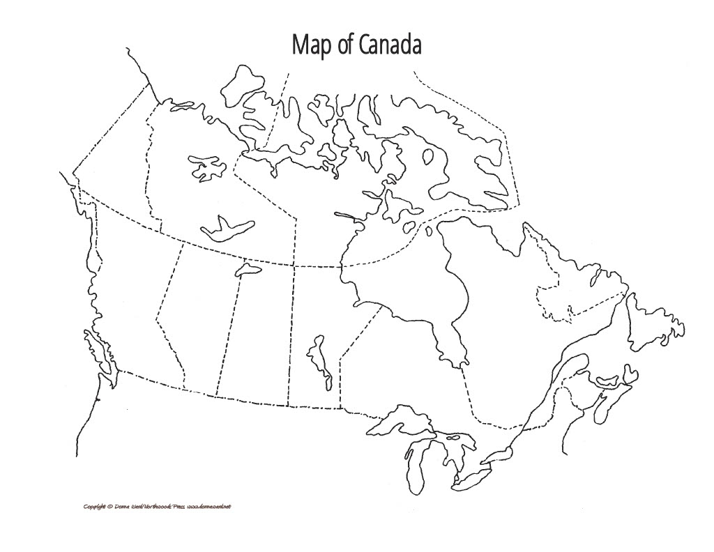 Printable Blank Canada Map