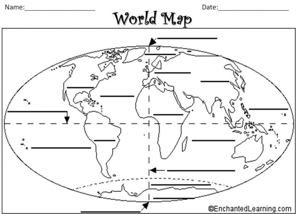 Printable Blank Continents And Oceans Map