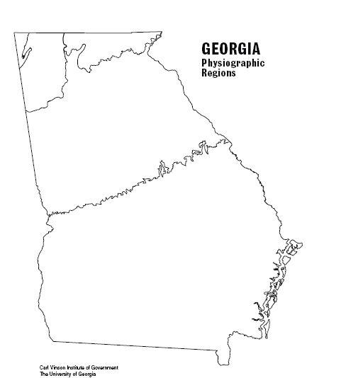 Printable Blank Georgia Regions Map