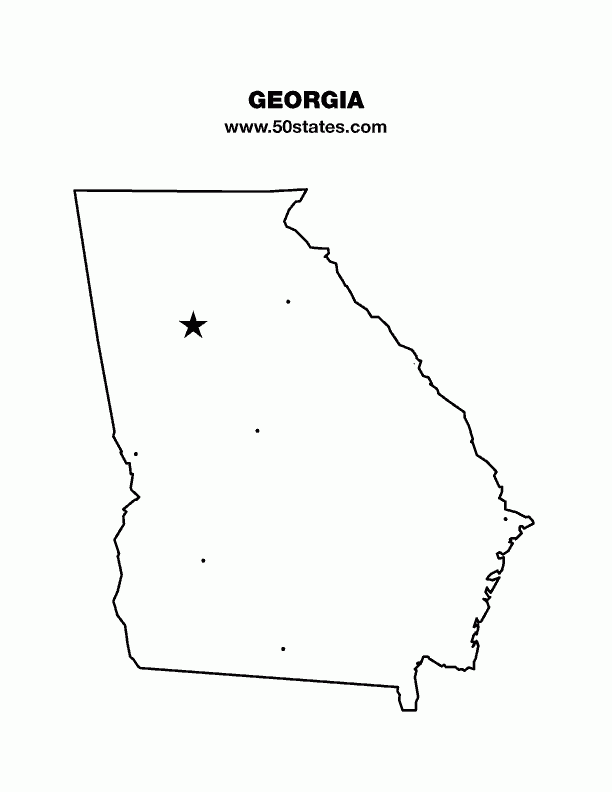Printable Blank Georgia Regions Map