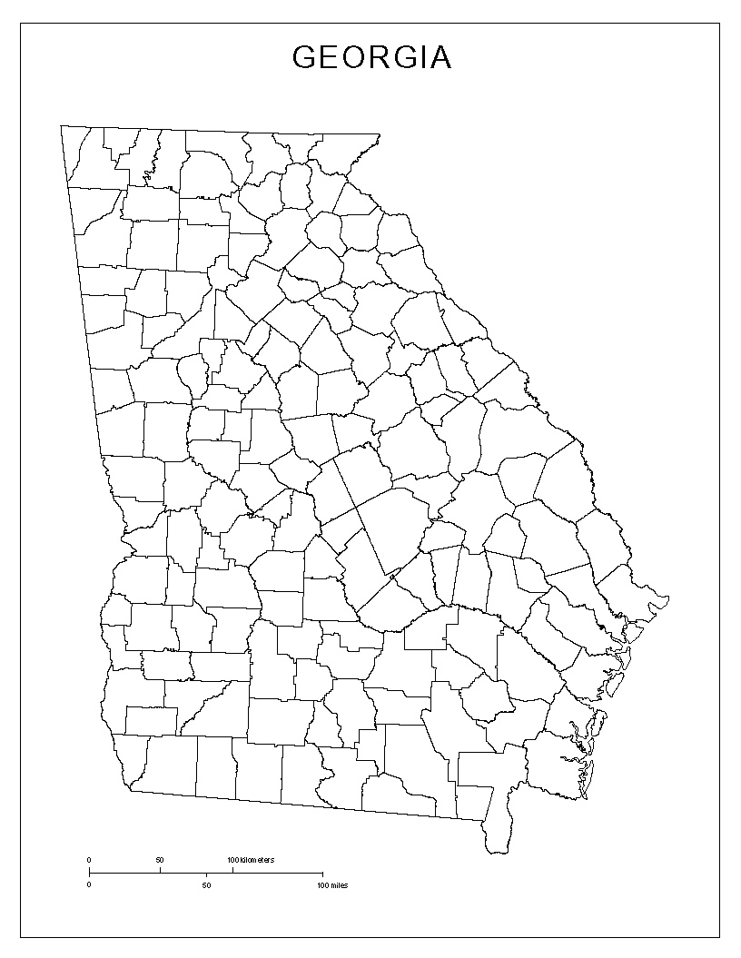 Printable Blank Georgia Regions Map