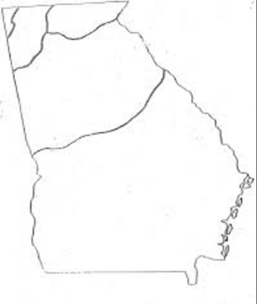 Printable Blank Georgia Regions Map