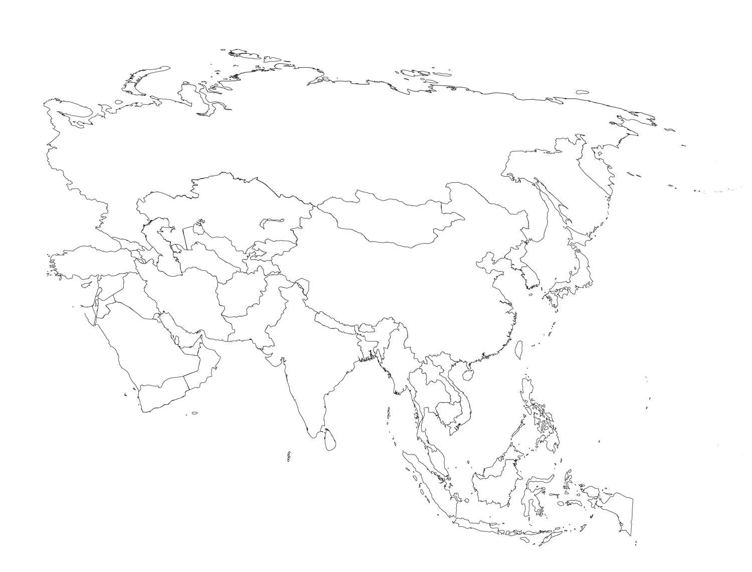 Printable Blank Map Of Asia