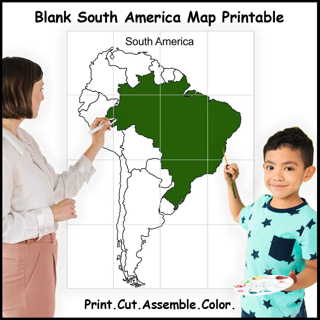 Printable Blank South America Map