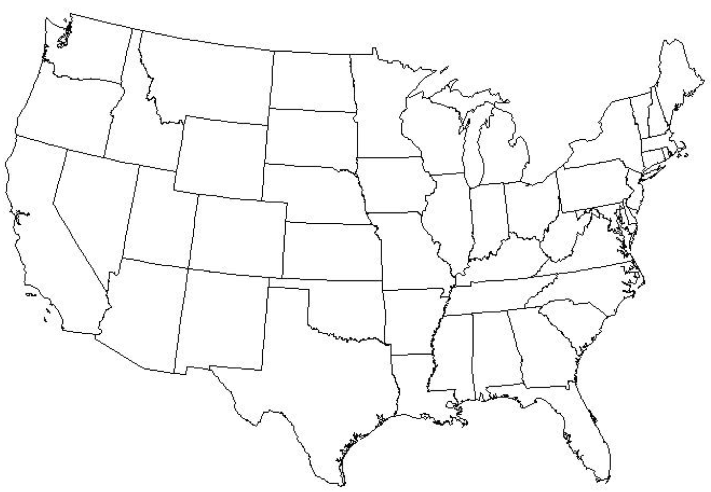 Printable Blank Us Map