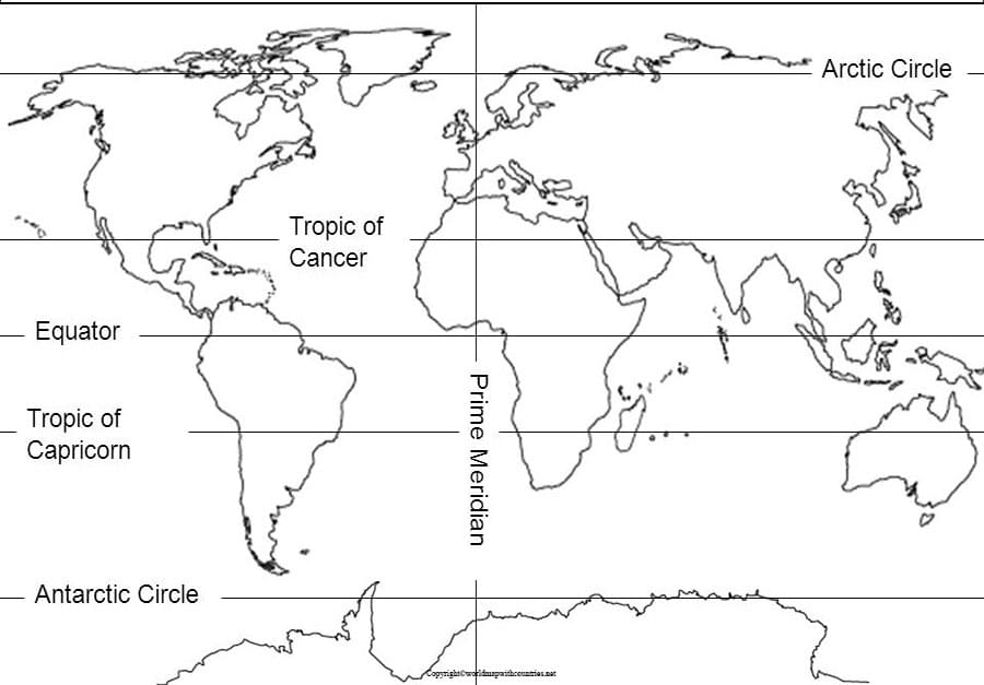 Printable Blank World Map With Latitude Free Download And Print For You 