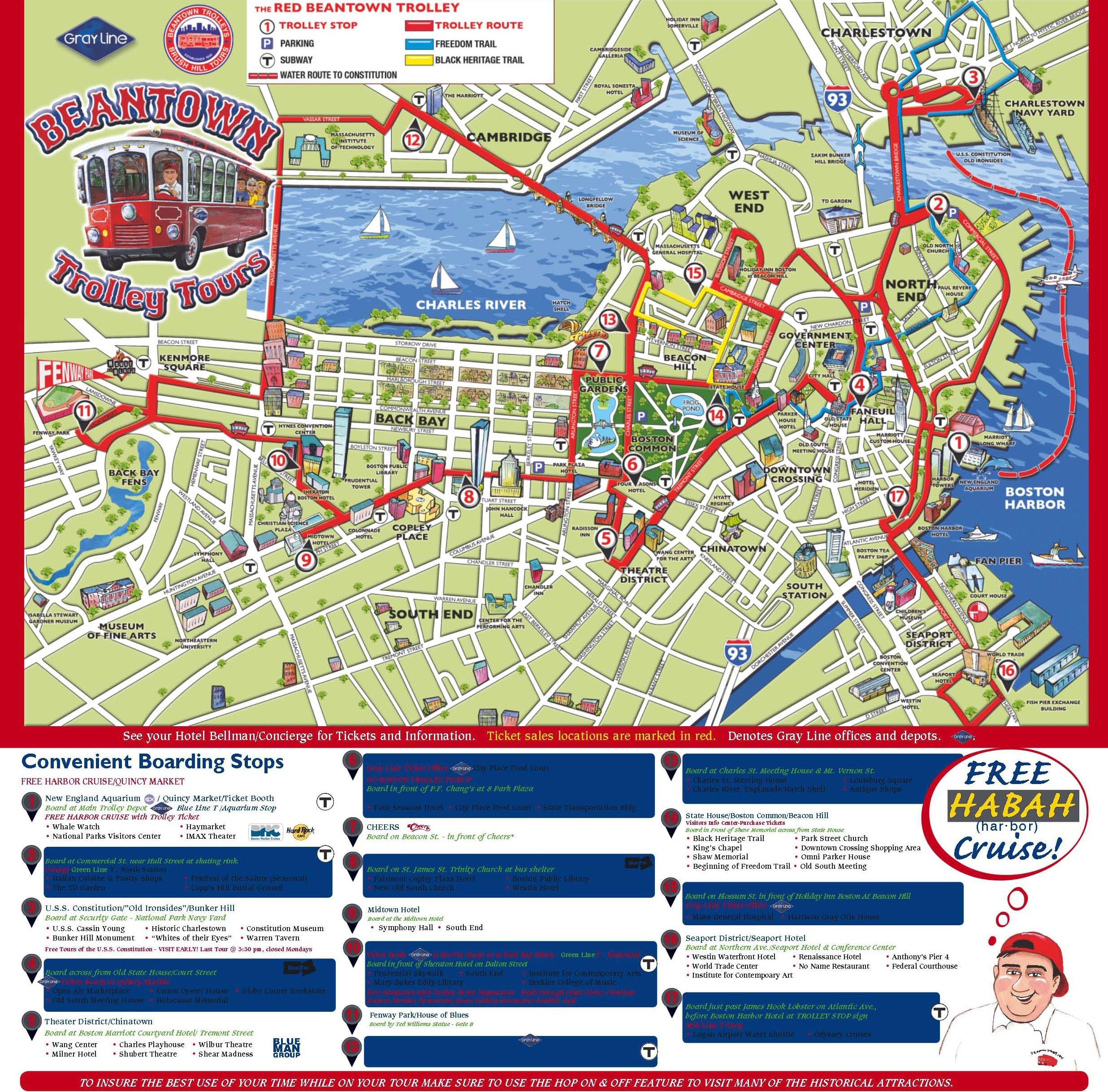 Printable Boston Tourist Map