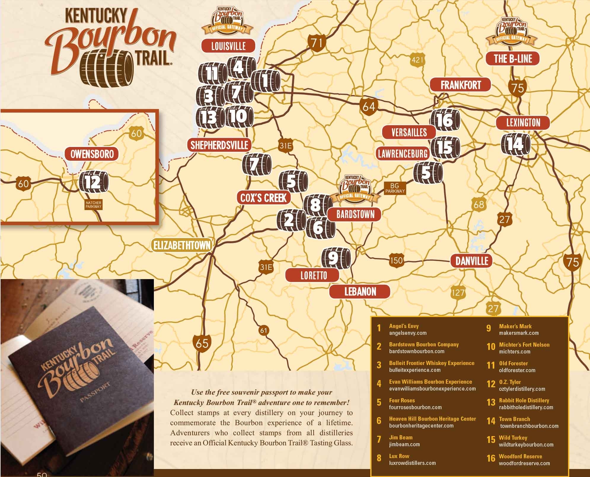 Printable Bourbon Trail Map Free Printable Maps