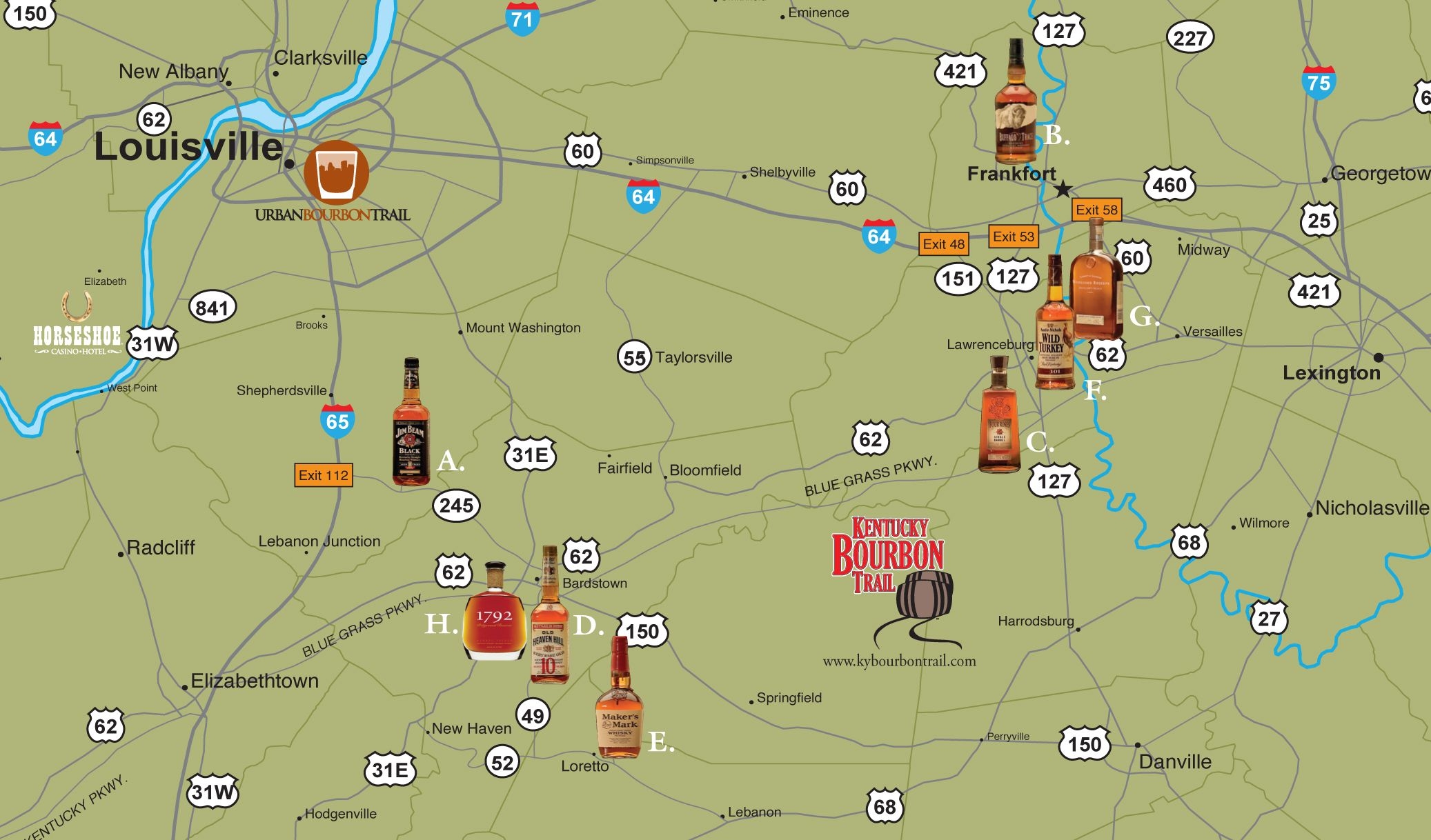 Printable Bourbon Trail Map
