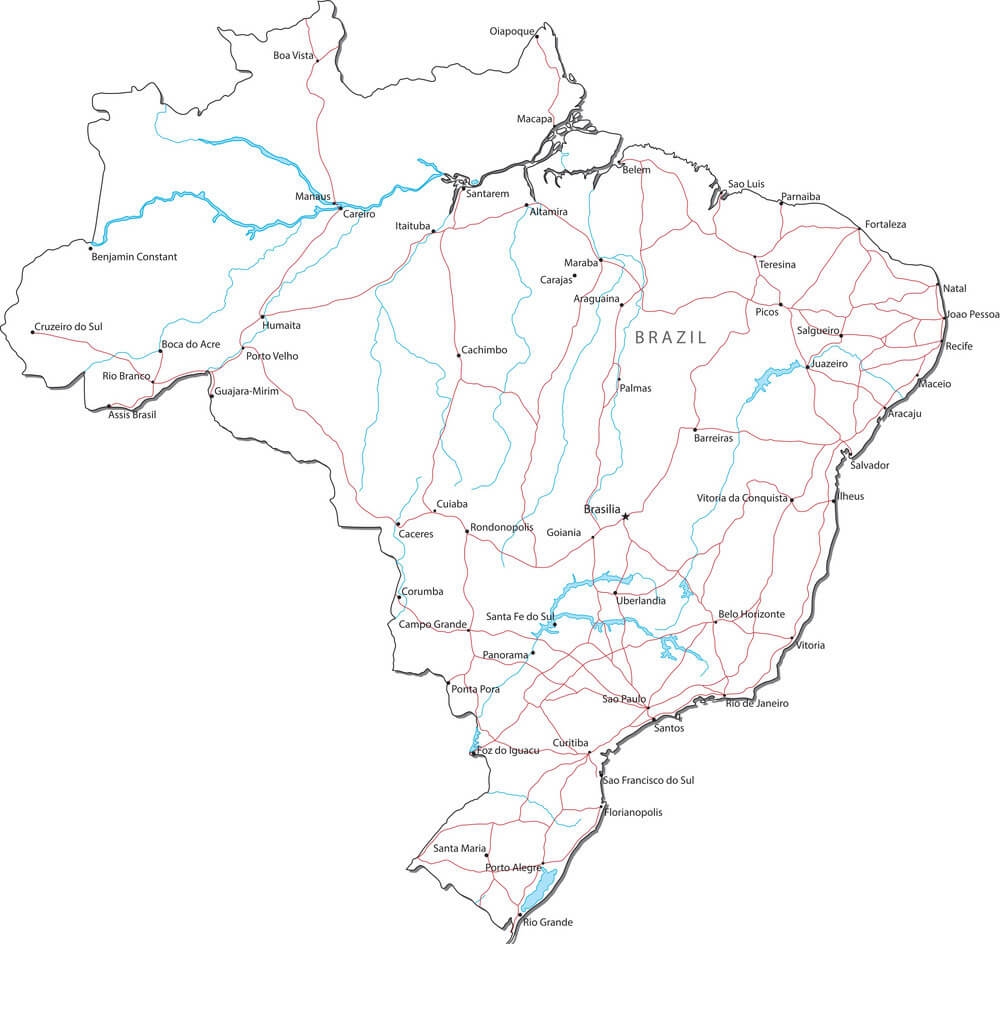 Printable Brazil Map States Free Download And Print For You