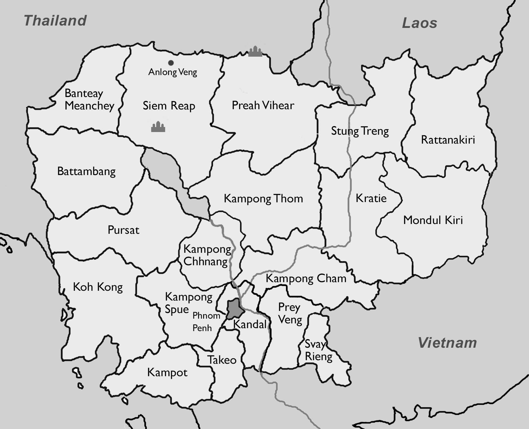 Printable Cambodia Political Map Free Download And Print For You 