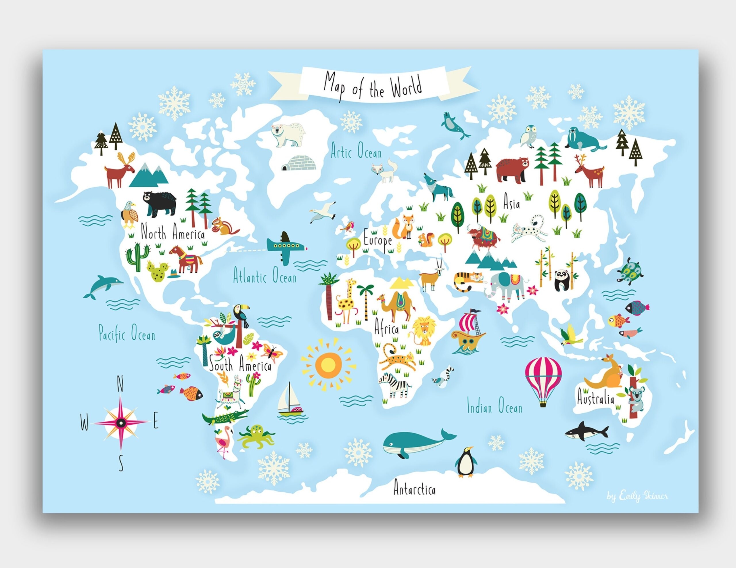 Printable Childrens World Map All Worksheets