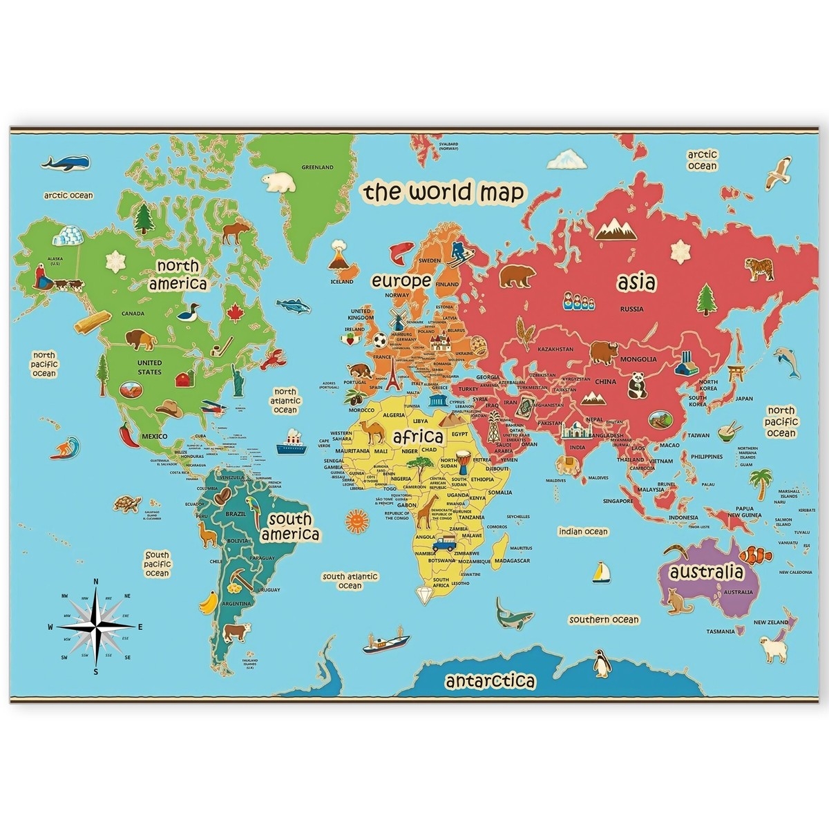 Printable Childrens World Map