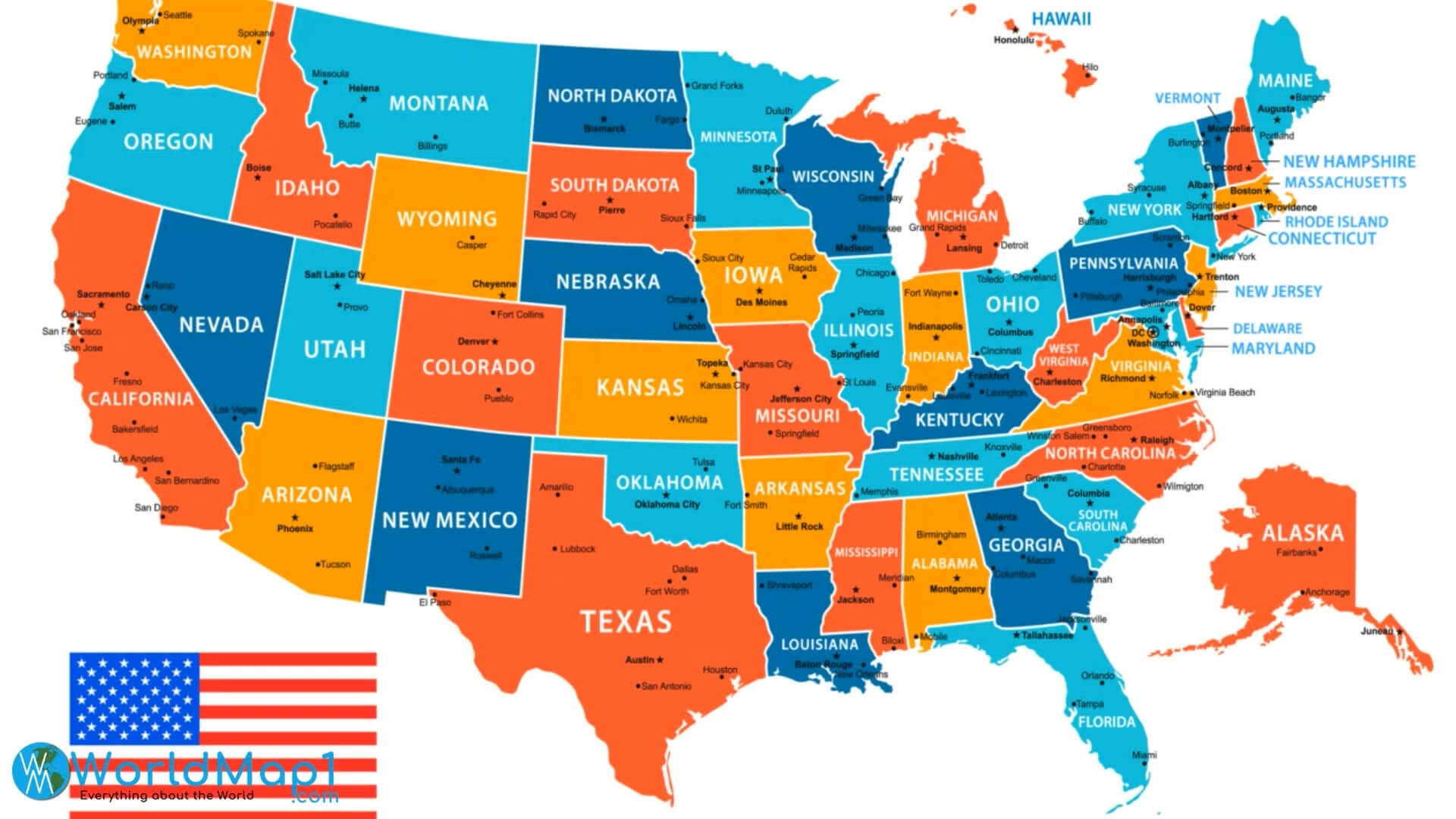 Printable Color United States Map Free Printable Map