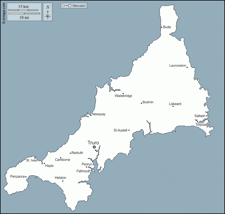 Printable Cornwall Map