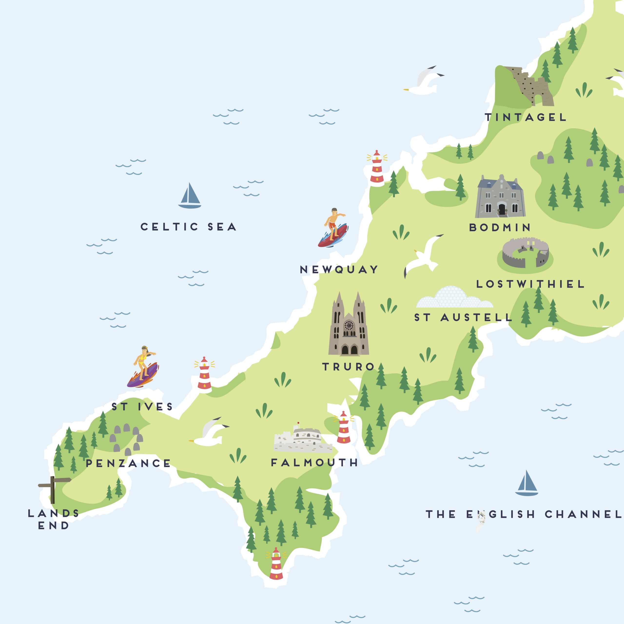 Printable Cornwall Map