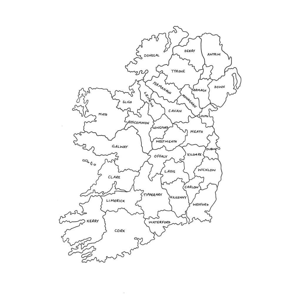 Printable Counties Of Ireland Map Free Download And Print For You 