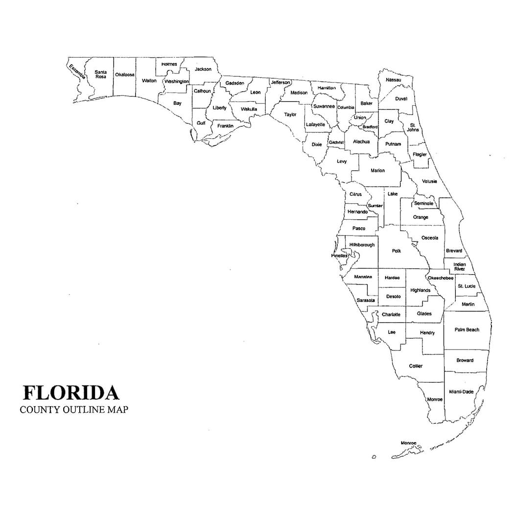 Printable County Map Of Florida Free Download And Print For You 