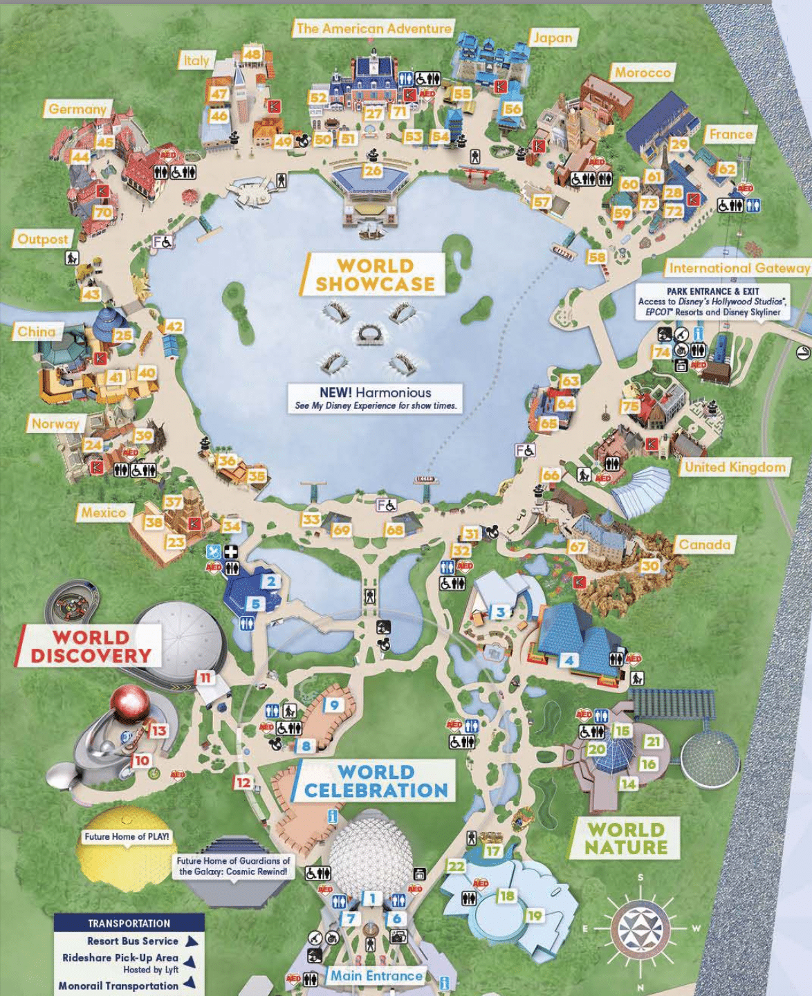 Printable Disney Epcot Map