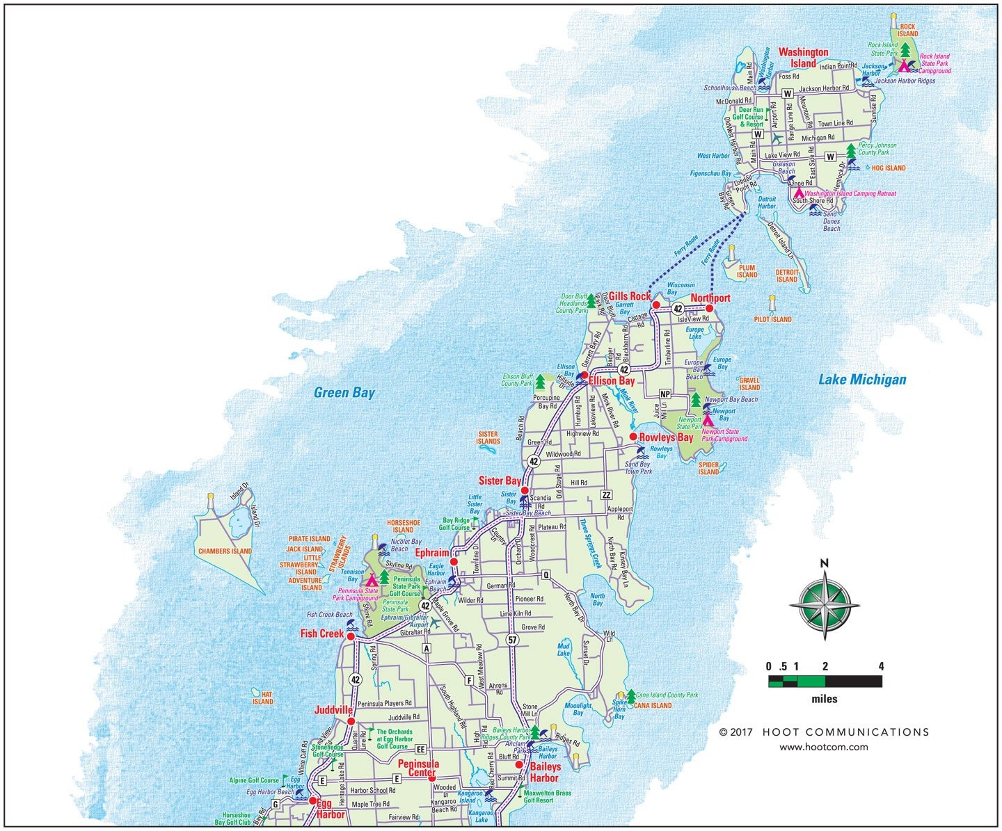 Printable Door County Map