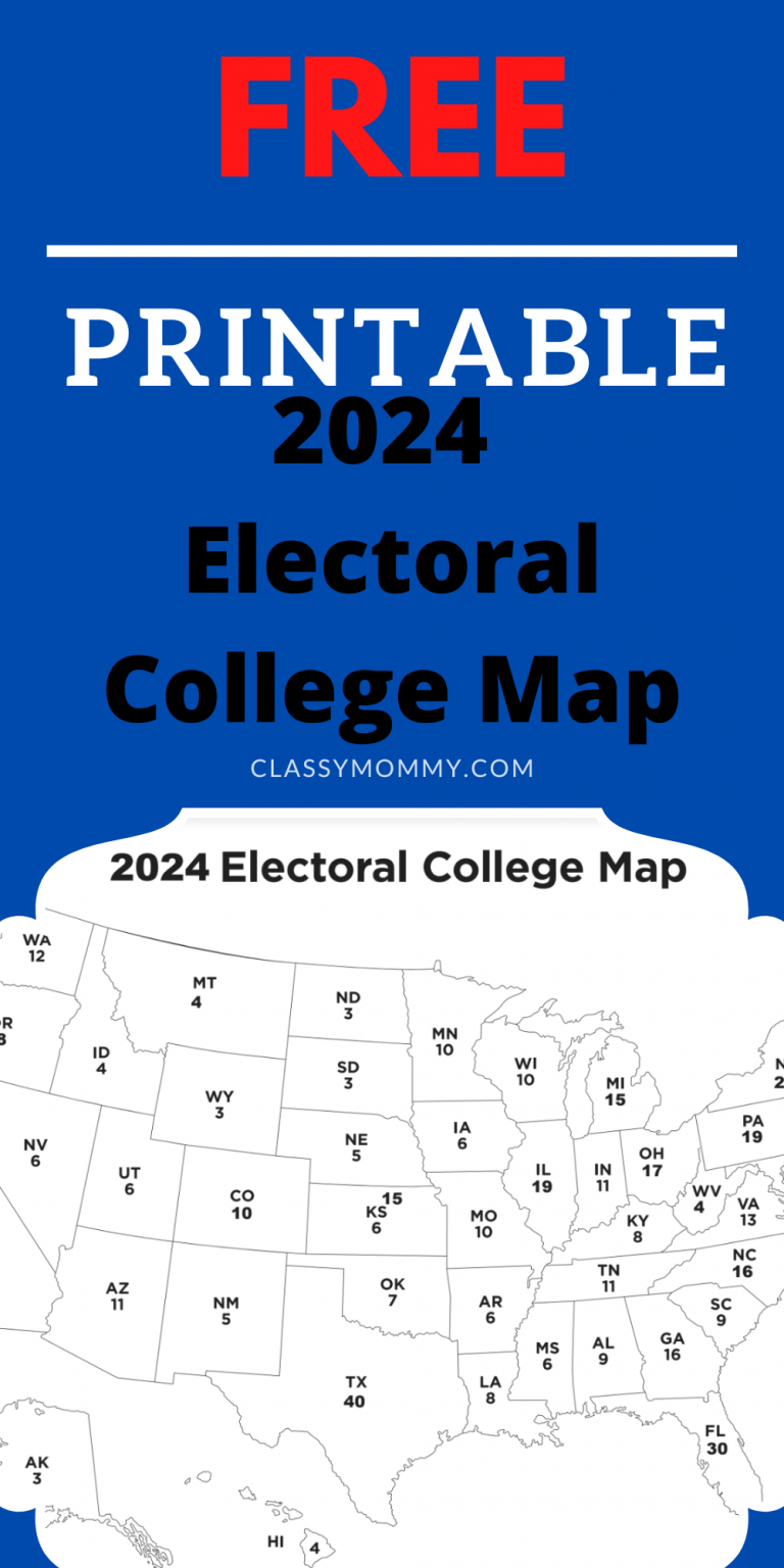 Printable Electoral College Map 2024