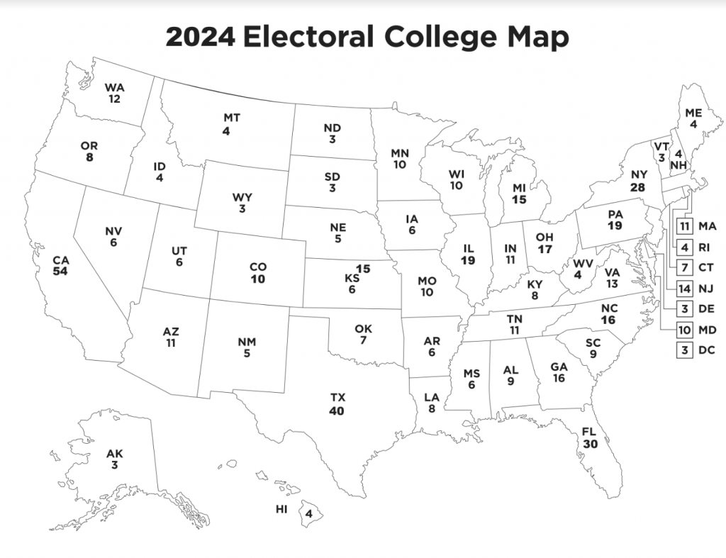 Printable Electoral College Map 2024 Pdf