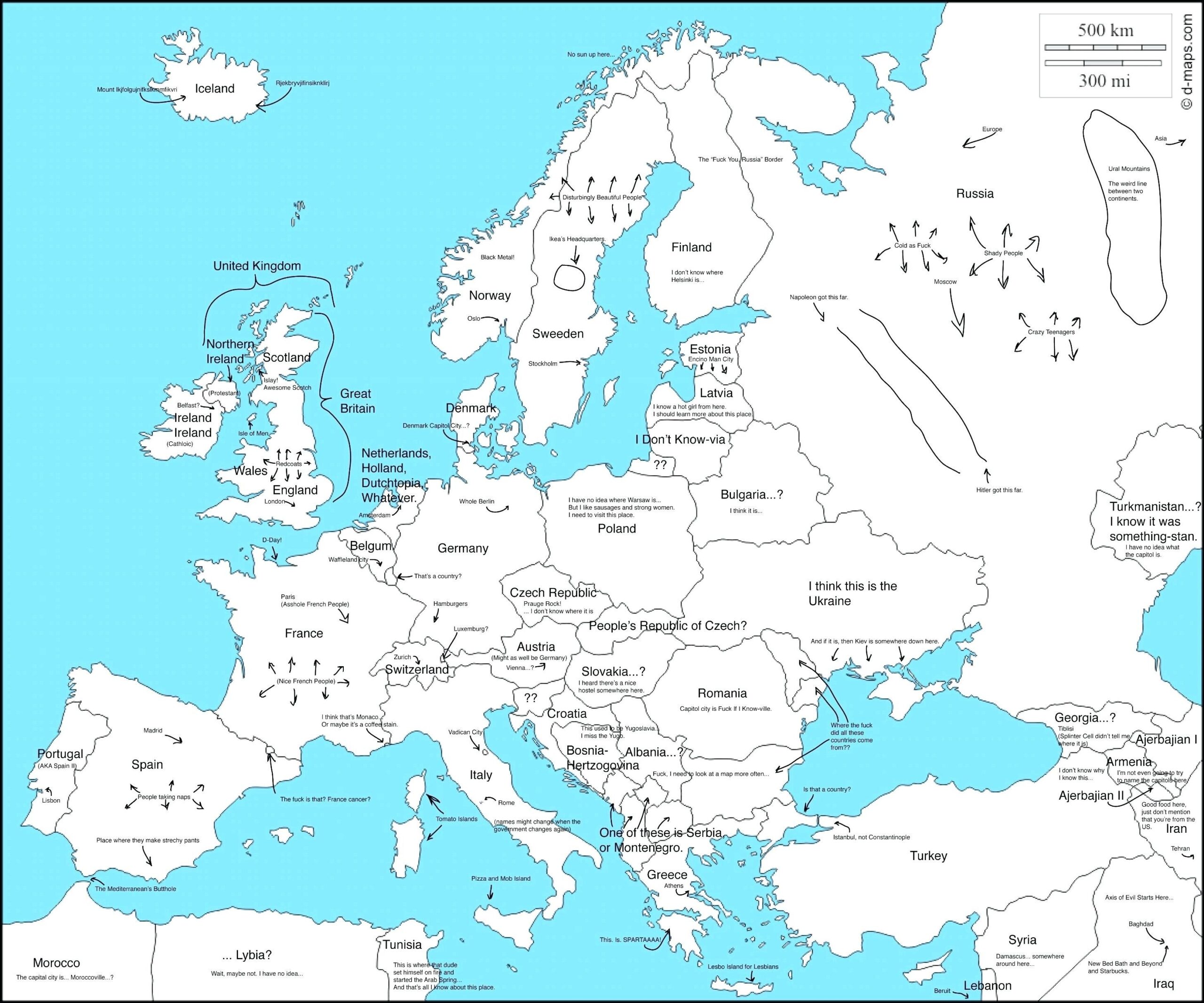 Printable Europe Map