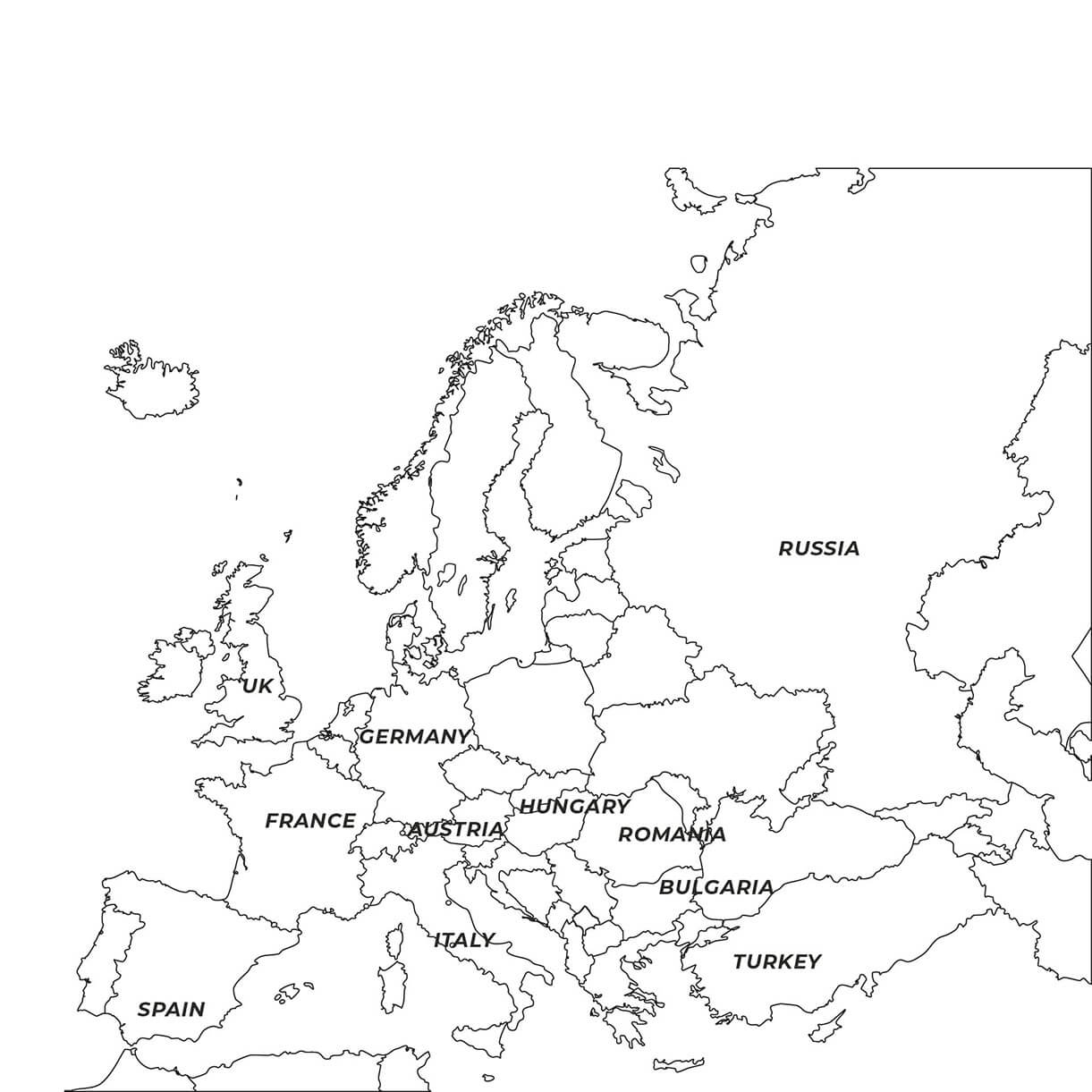 Printable Europe Map With Countries 1 Free Download And Print For You 