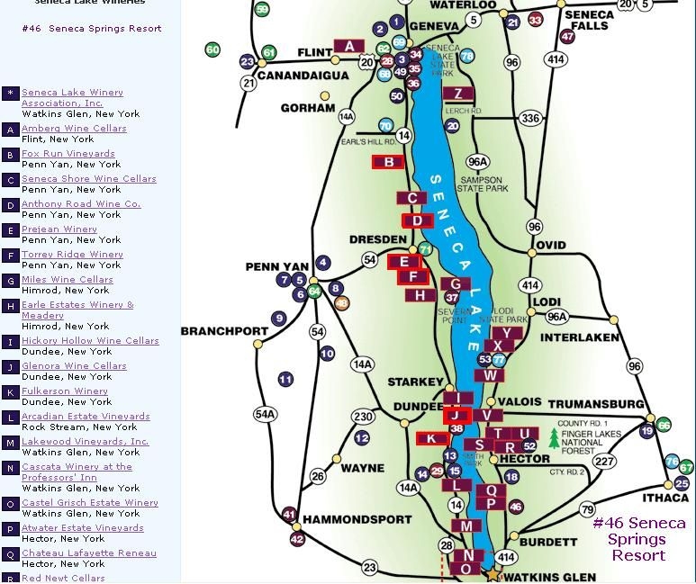 Printable Finger Lakes Map