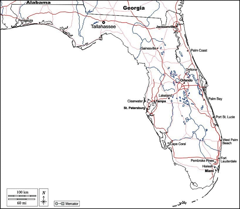 Printable Florida Counties Map Free Download And Print For You 