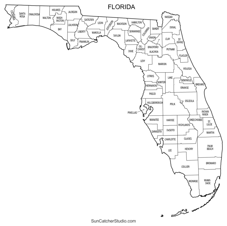 Printable Florida County Map Free Printable Map