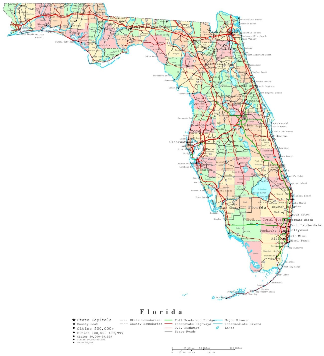 Printable Florida State Map Free Printable Maps