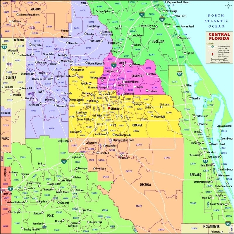 Printable Florida Zip Code Map Free Printable Map