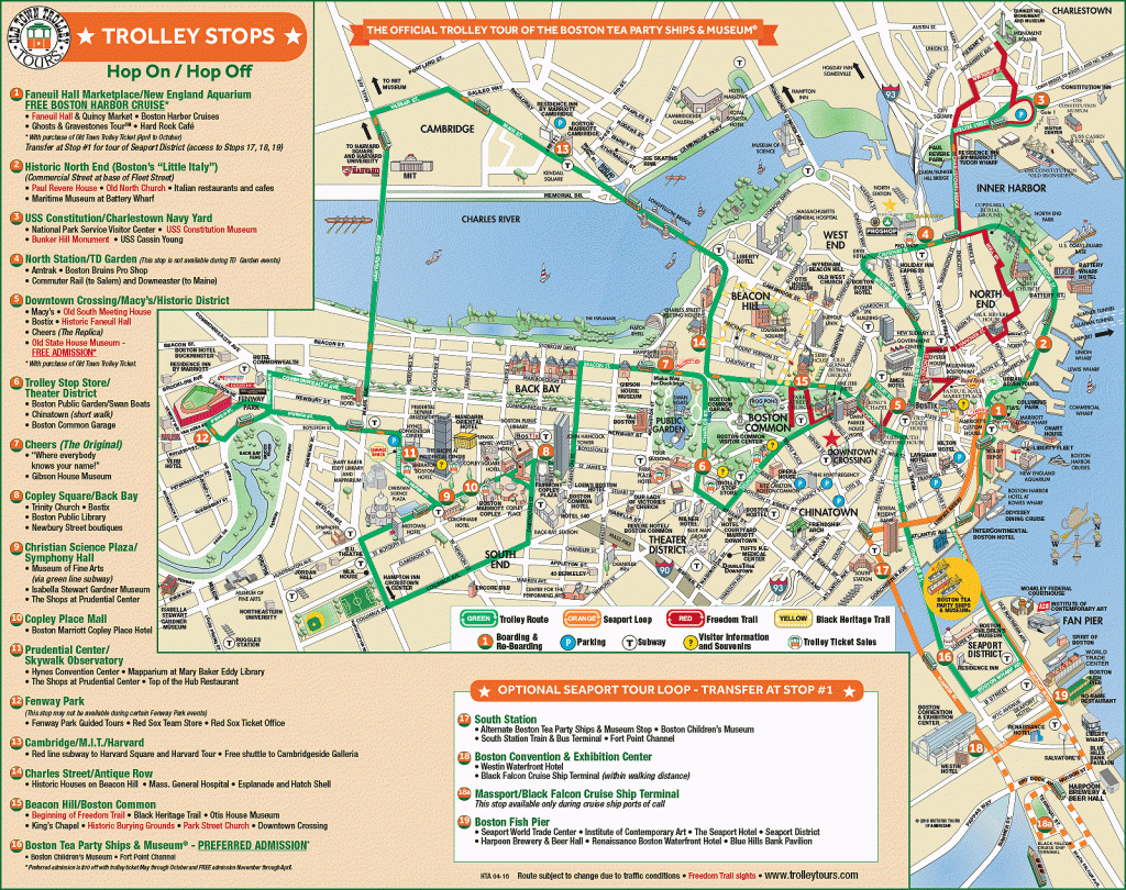 Printable Freedom Trail Map Free Printable Maps