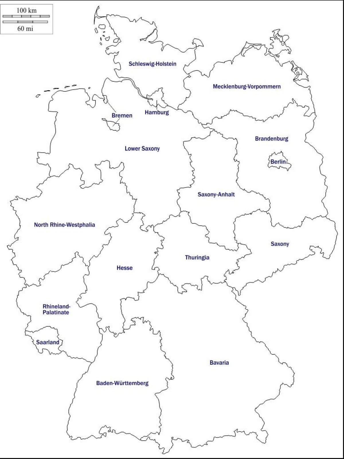 Printable Germany Map PrintableLib