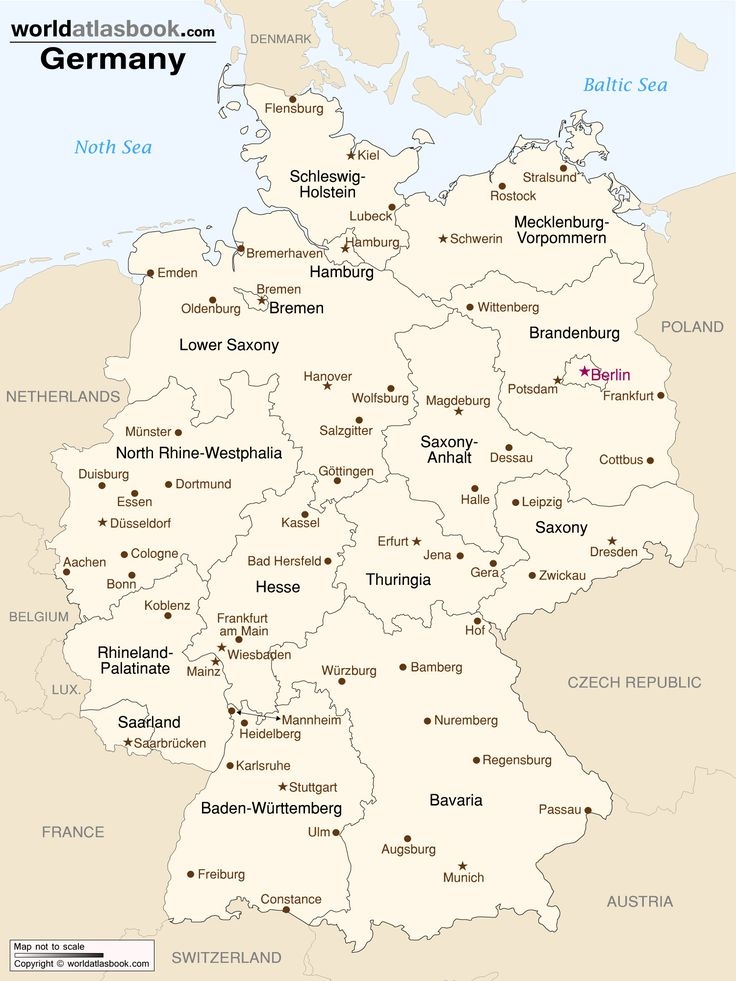 Printable Germany Map With Cities